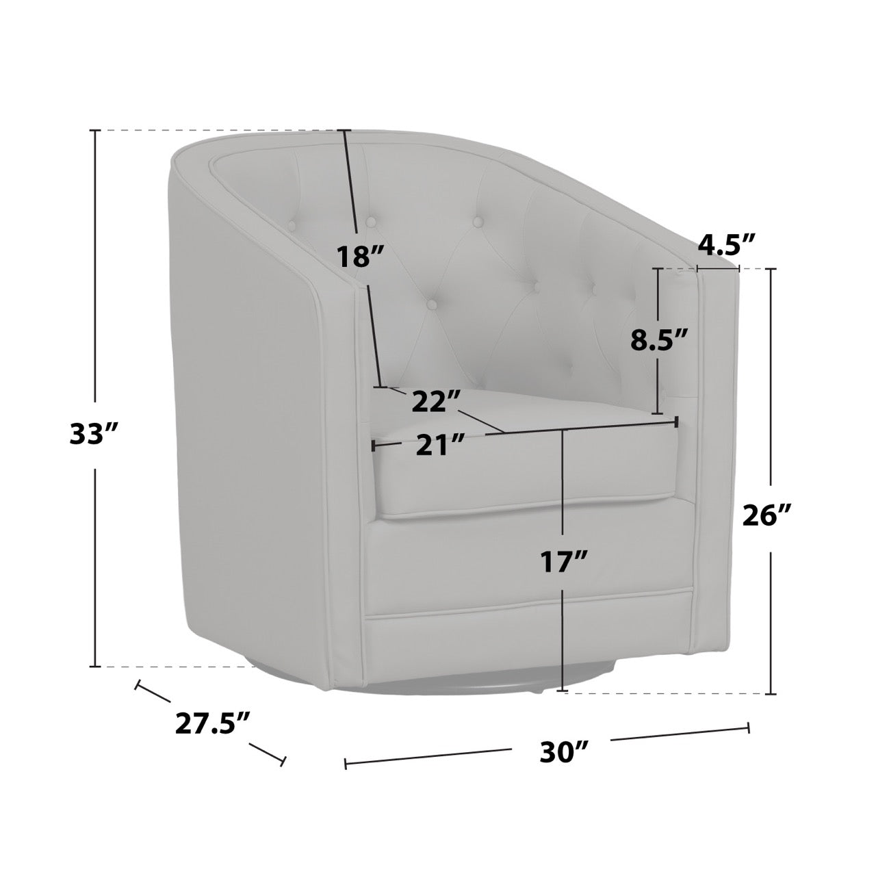 Caddo Swivel Chair [Leathaire]