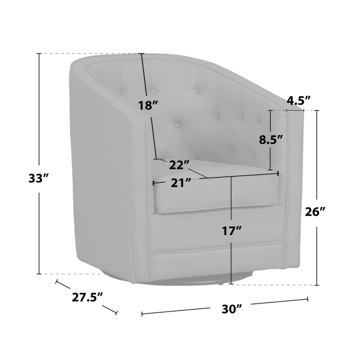 Caddo Swivel Chair [Leathaire] | Titan Chair